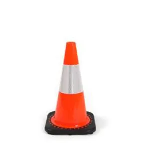18" Orange Safety Cone with High Intensity Collar