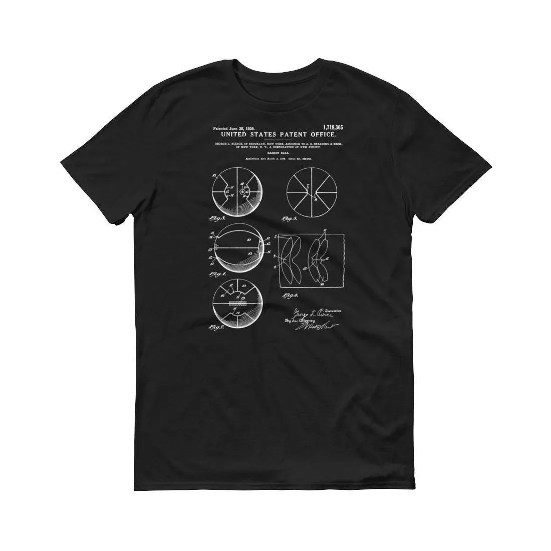 1929 Spalding Basket Ball Patent T-Shirt - Basketball t-shirt, Basketball Patent, Old patent t-shirt, Basketball Gift, Sport Patent T-Shirt