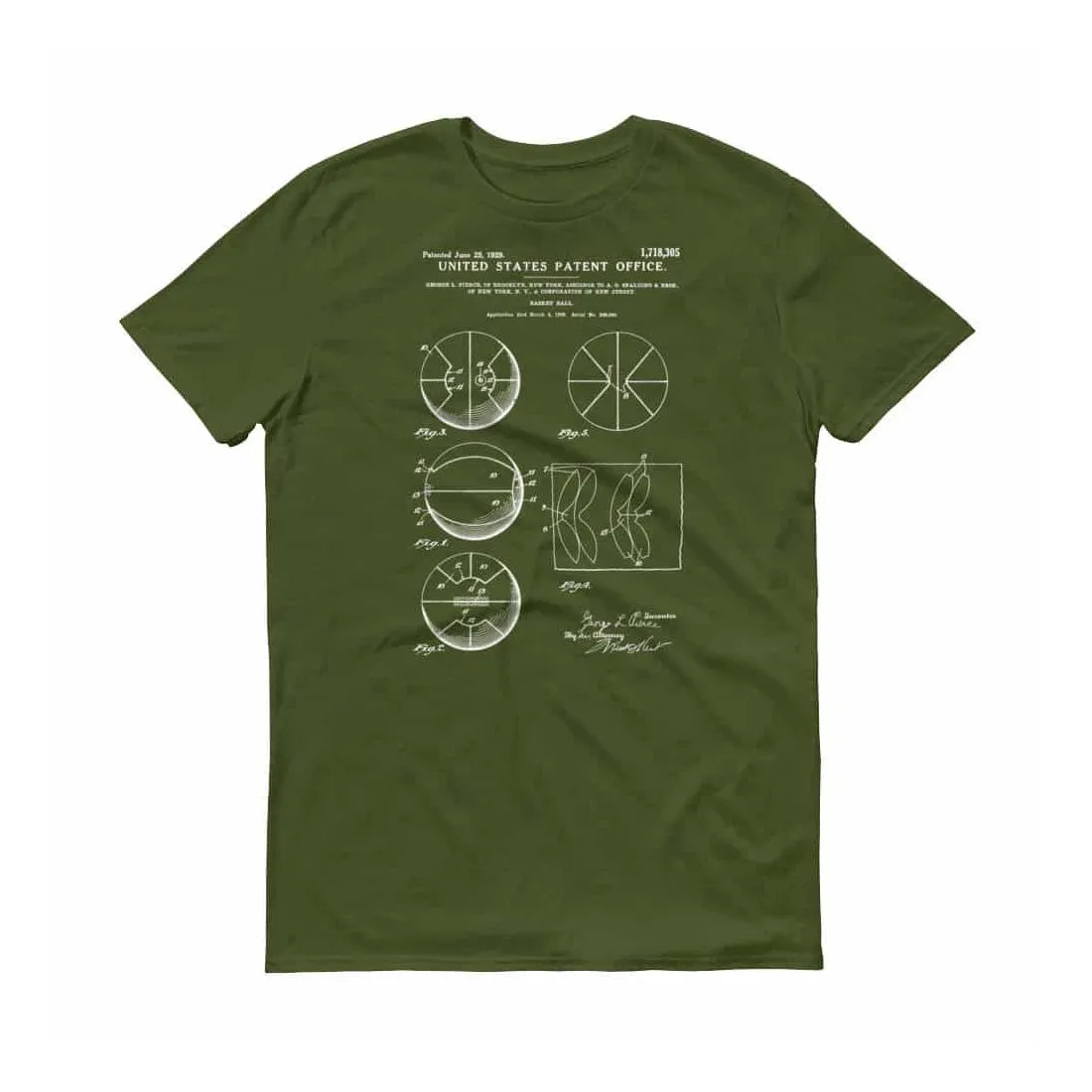 1929 Spalding Basket Ball Patent T-Shirt - Basketball t-shirt, Basketball Patent, Old patent t-shirt, Basketball Gift, Sport Patent T-Shirt