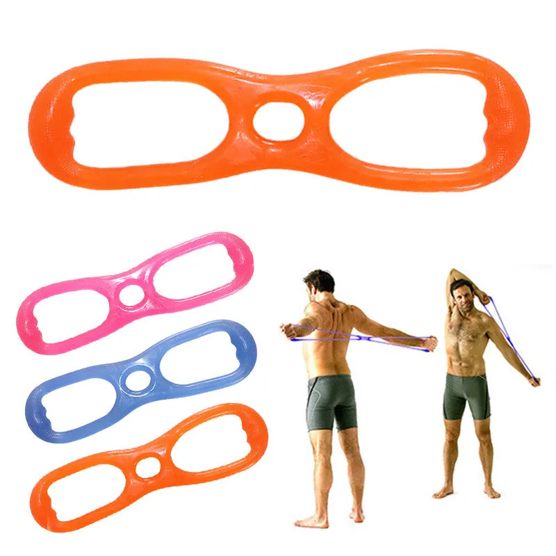 1PCS Silicone Yoga Drawstring Chest Expander Silicone Fitness Elastic Drawcord 8 slimming for weight loss