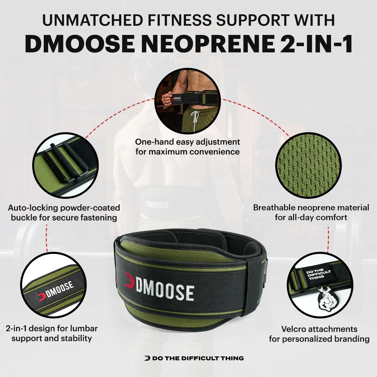 2-in-1 Neoprene Belt for Weightlifting