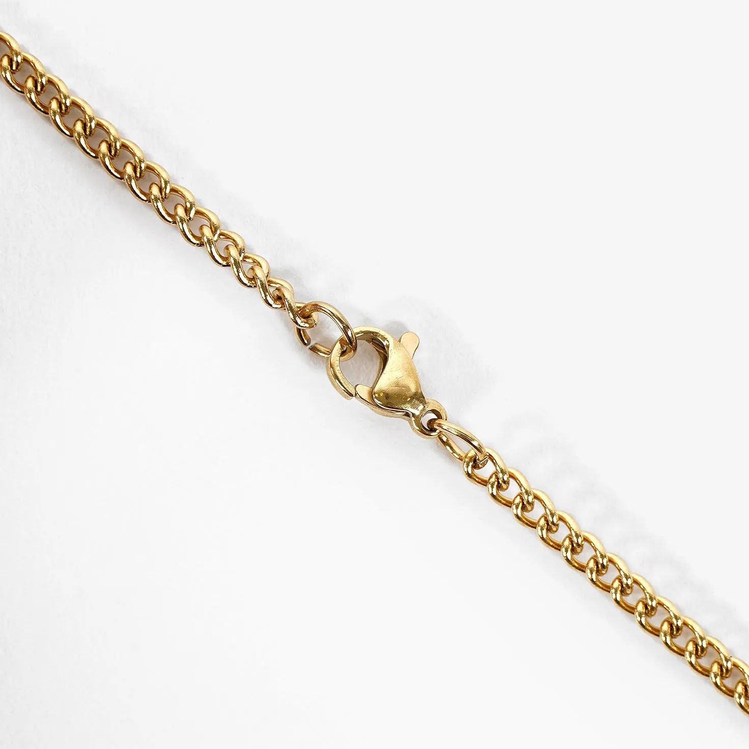 36 Number Pendant with Chain Kids Necklace - Gold Plated Stainless Steel