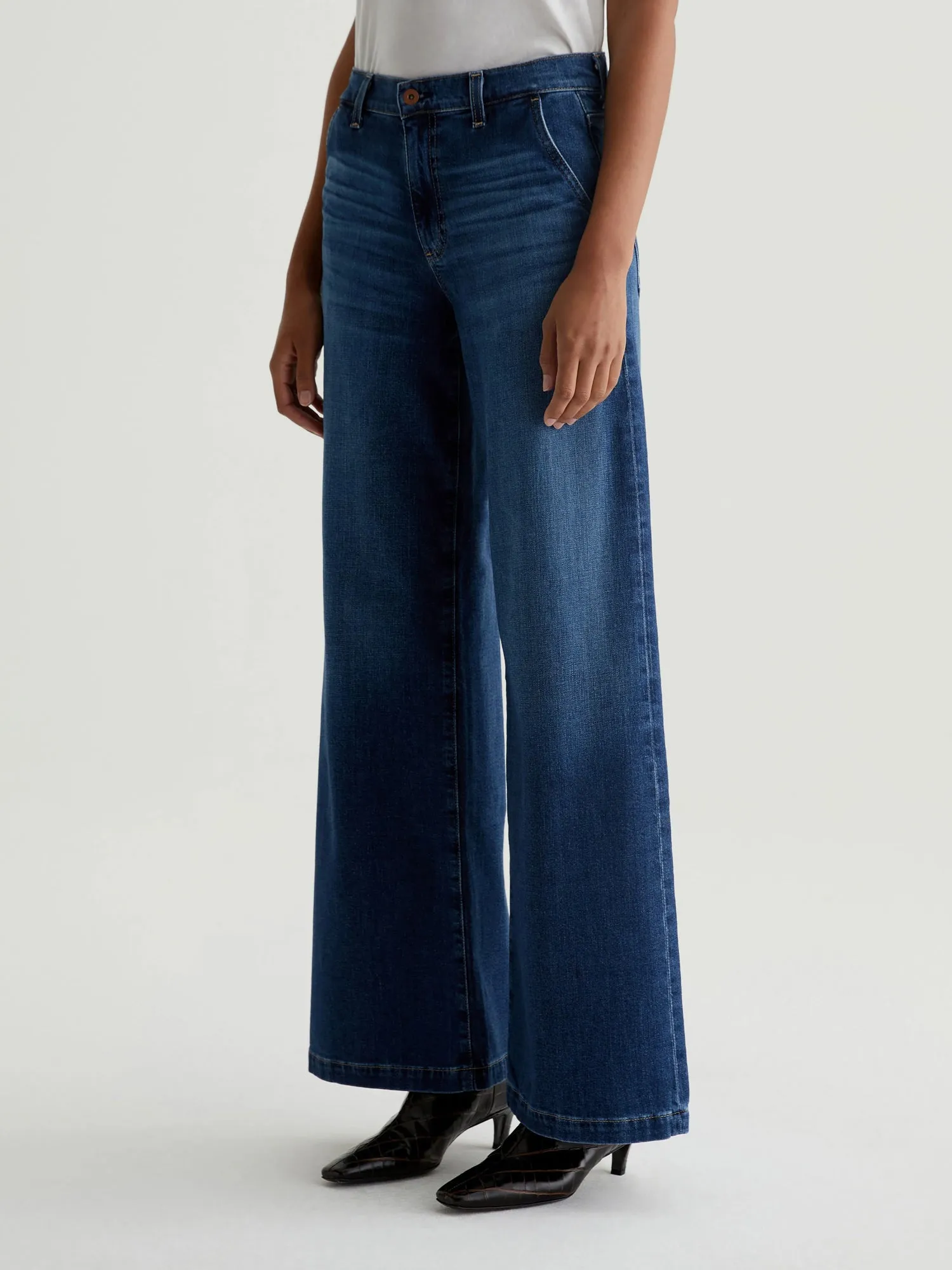 AG Jeans Stella Mid-Rise Palazzo