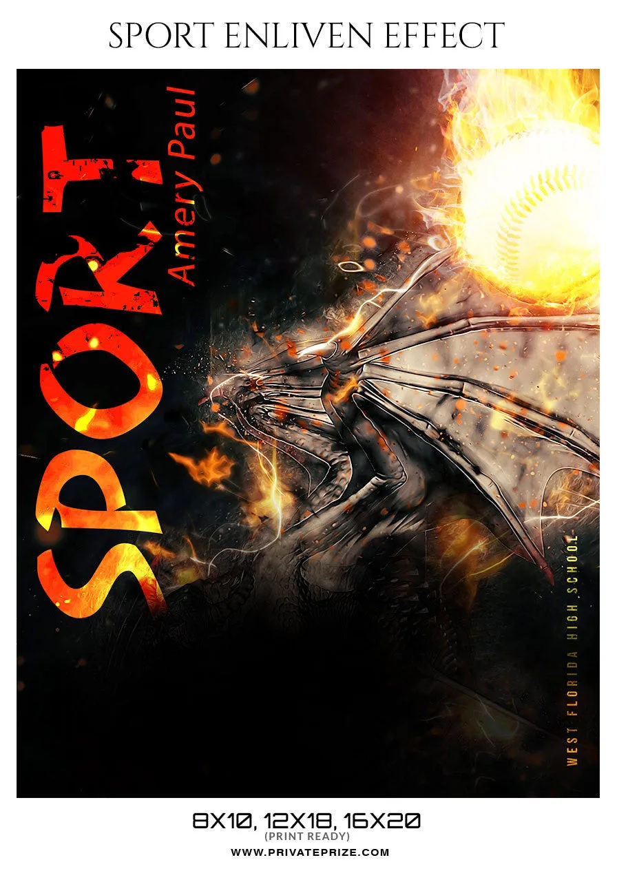 Amery Paul- Softball-Sports Photography Template-Enliven Effects