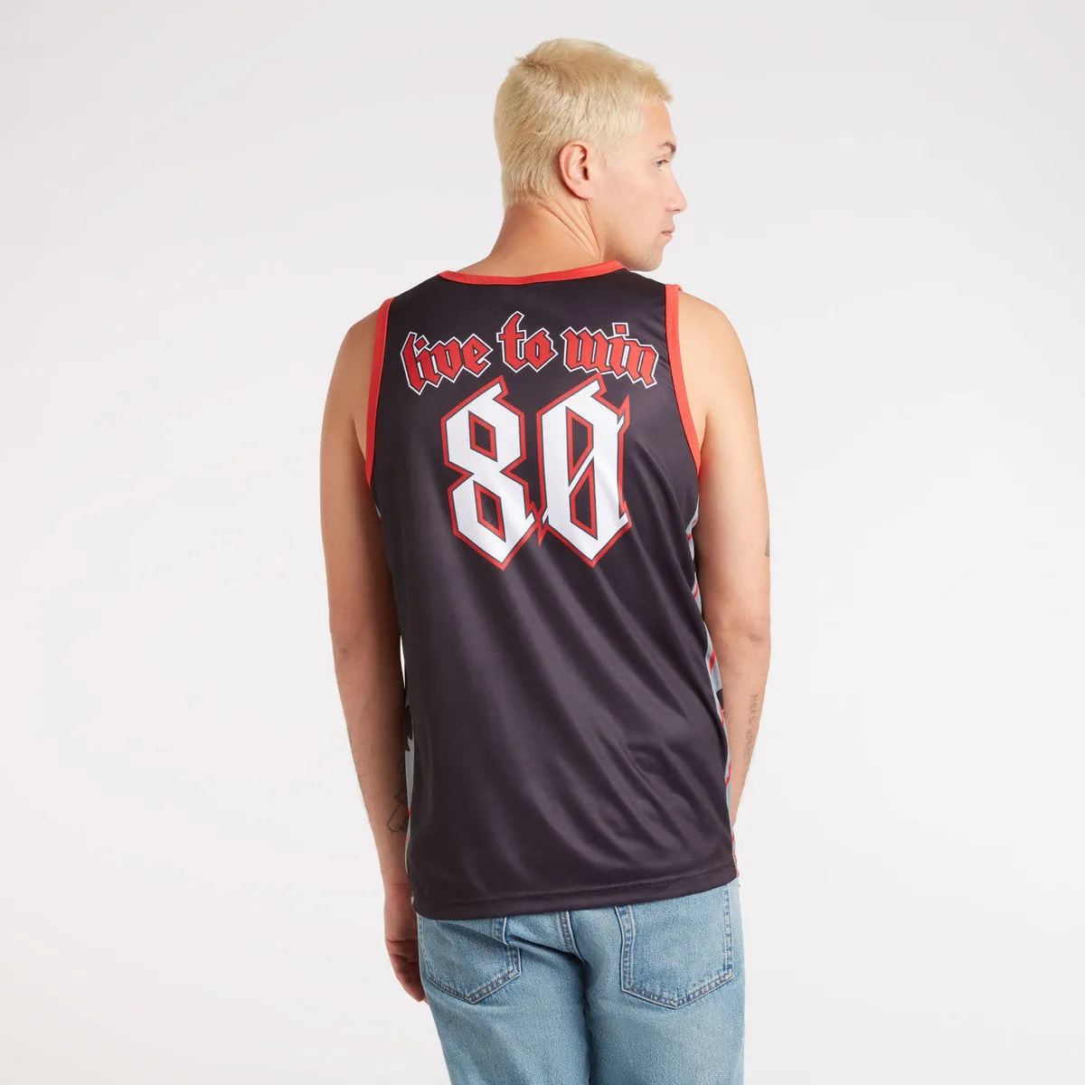 Amplified Mens Live To Win Motorhead Basketball Jersey