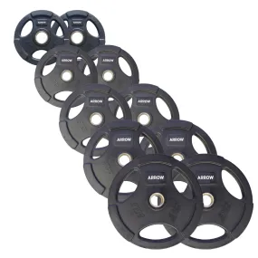 ARROW 150kg Rubber Coated Weight Plate Package