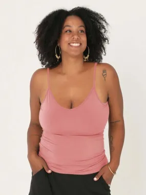 Bamboo Layering Singlet - Pink Clay