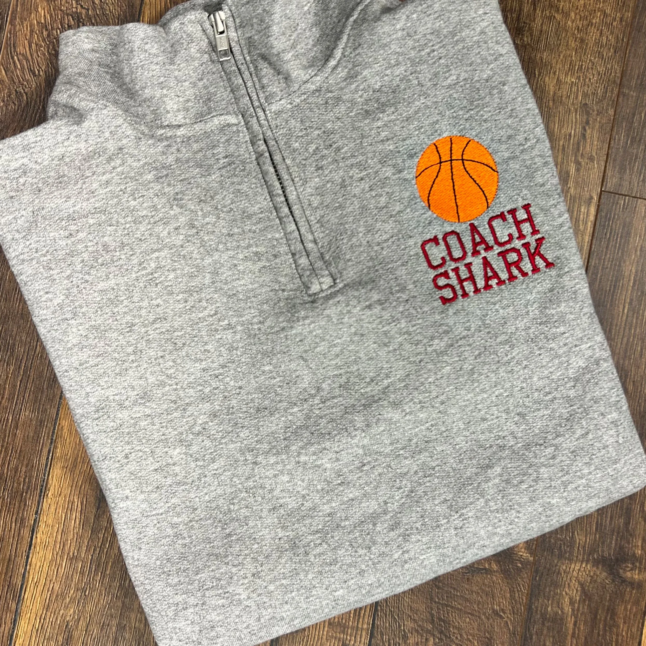 Basketball Coach Personalized Quarter Zip Sweatshirt