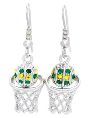 Basketball Hoop DANGLE Earrings - Two Tone