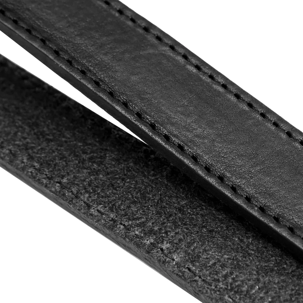 Beautiful leather belt with chain detail / 14930 - Black (Nero)