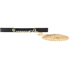 Beautiful leather belt with chain detail / 14930 - Black (Nero)
