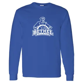 Bethel University Pilots Primary Logo Long Sleeve T Shirt - Royal