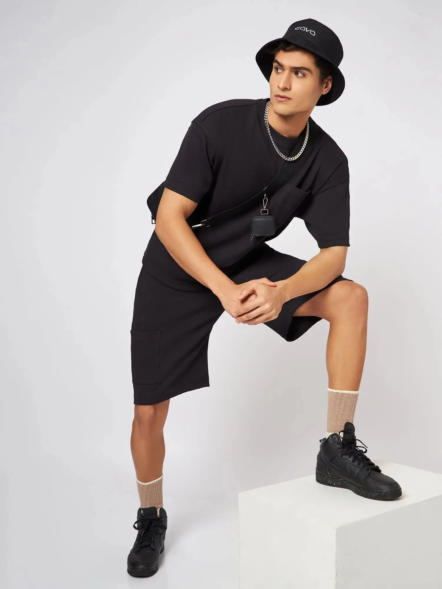 Boston Black Waffle Shorts