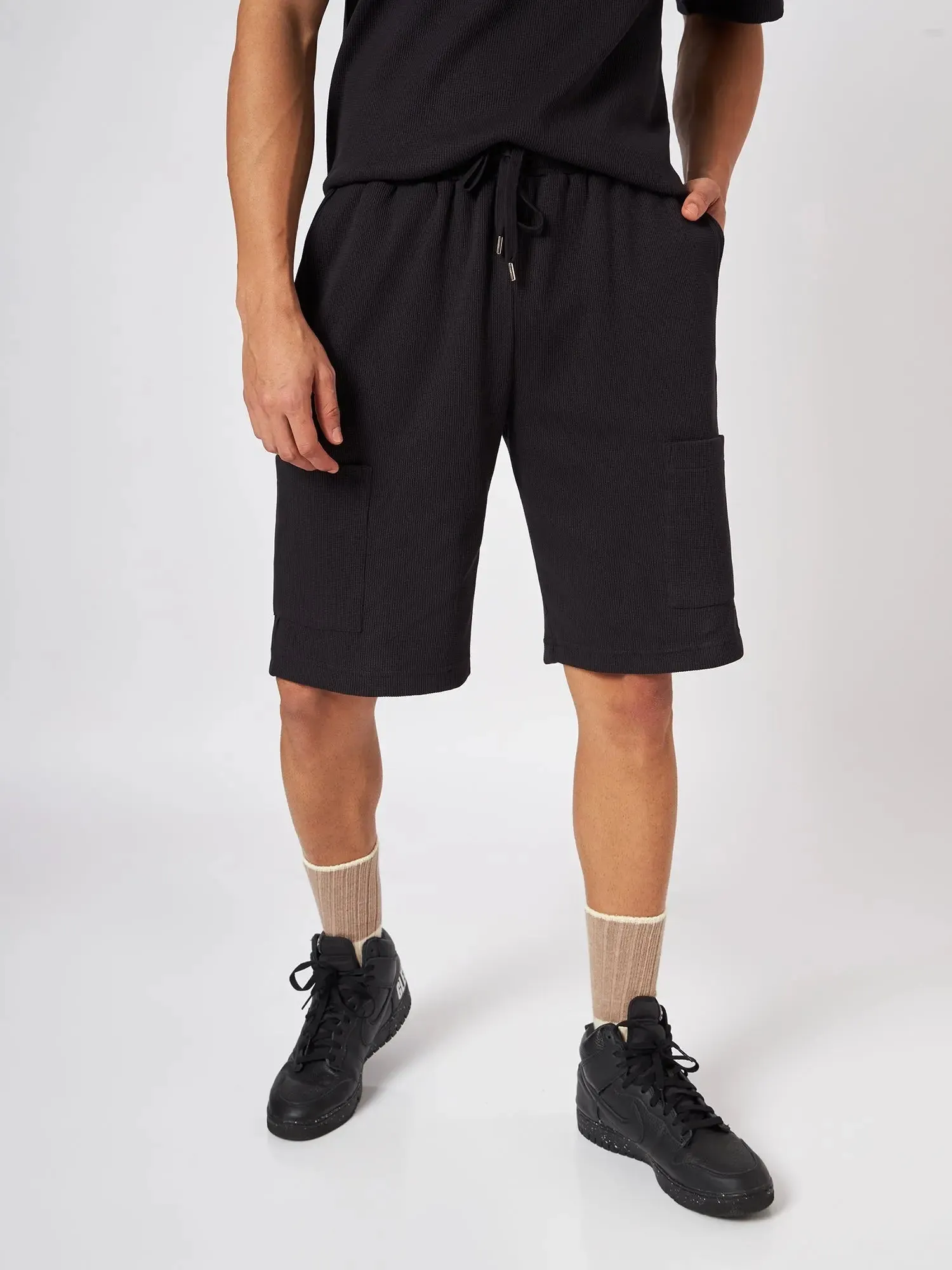 Boston Black Waffle Shorts