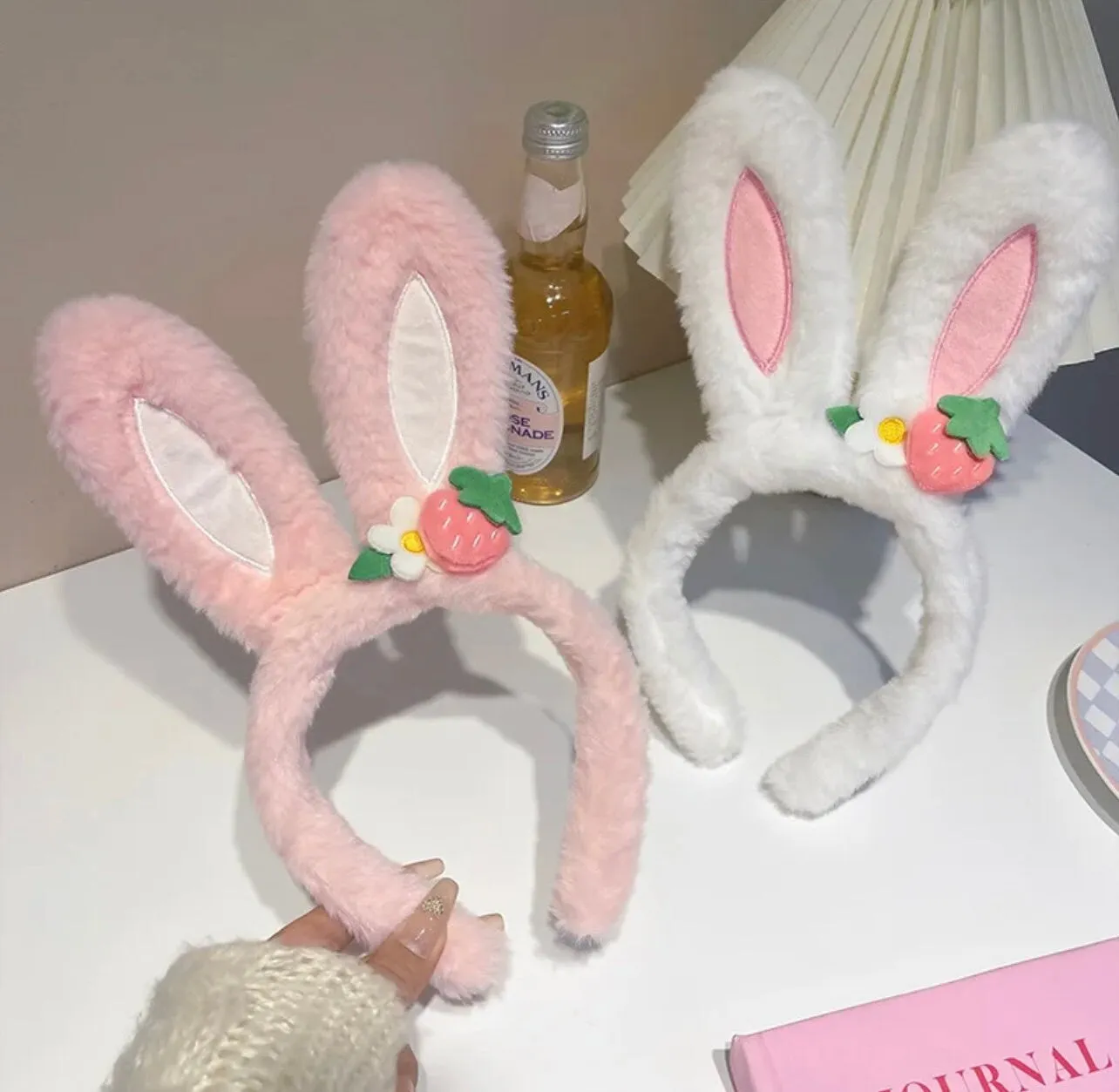 Bunny Ear headbands for Women Girls Plush Rabbit Ear Headbands Easter Costume Bunnys Ear Head Band
