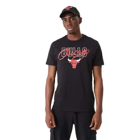 Chicago Bulls Nba Script Black T-Shirt