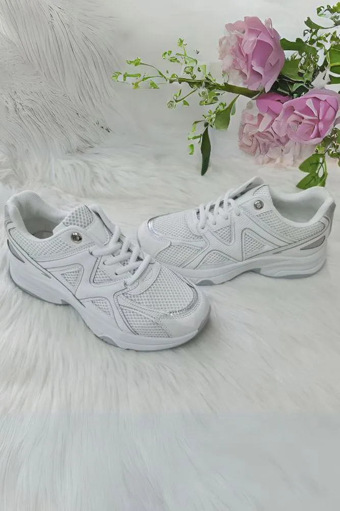 Chunky Soft Feel Double Tone Lace Up Trainer