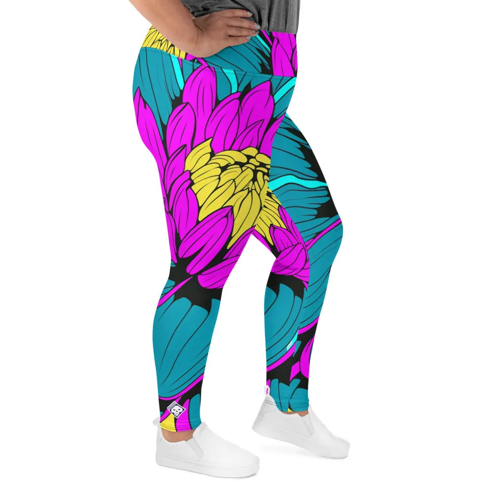Colorful and Vibrant Roy Lichtenstein Dahlia 001 Yoga Plus Sized Pants for Women