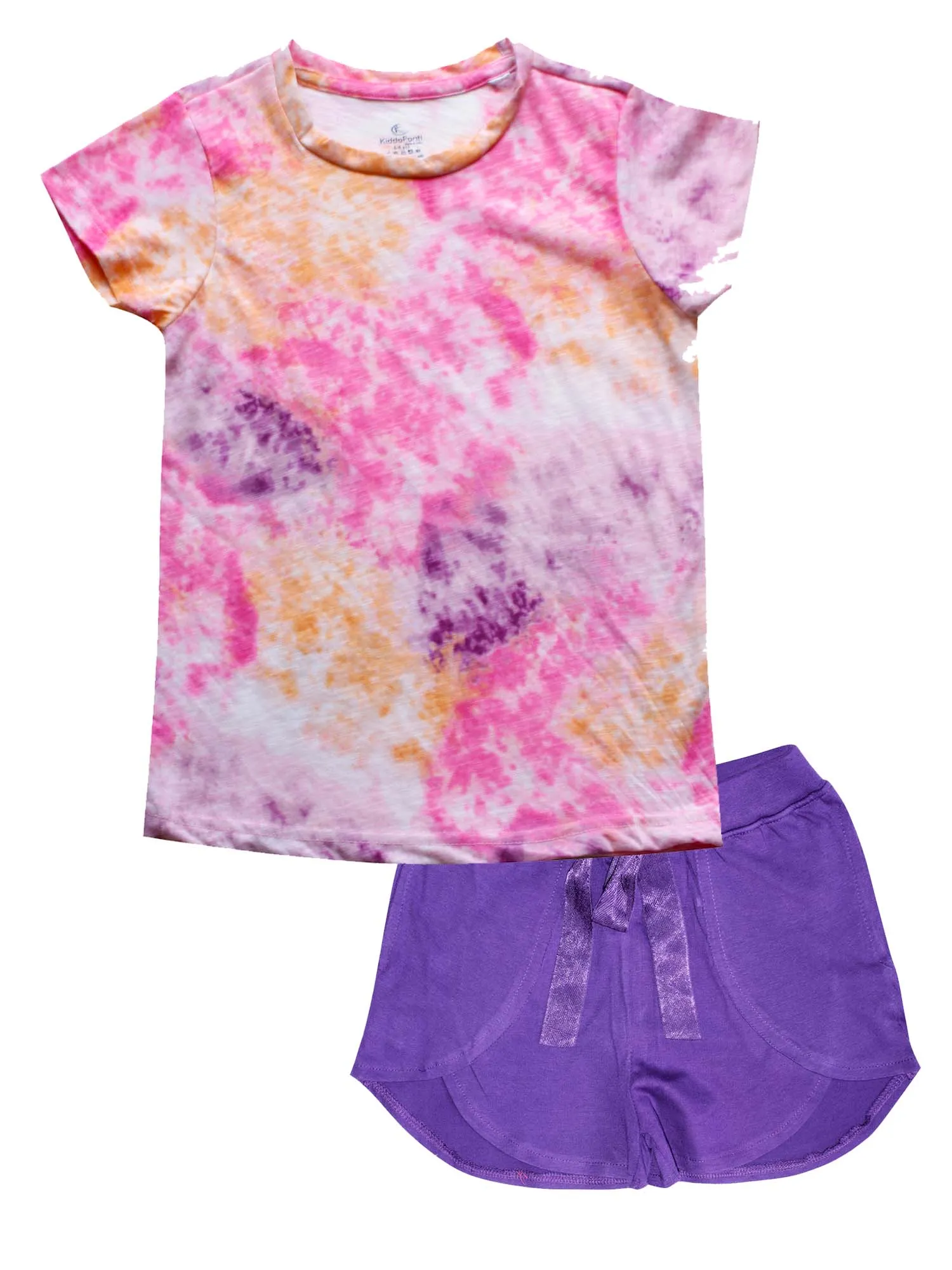 Girls Half Sleeve Tee & Hot Shorts with Back pocket Set