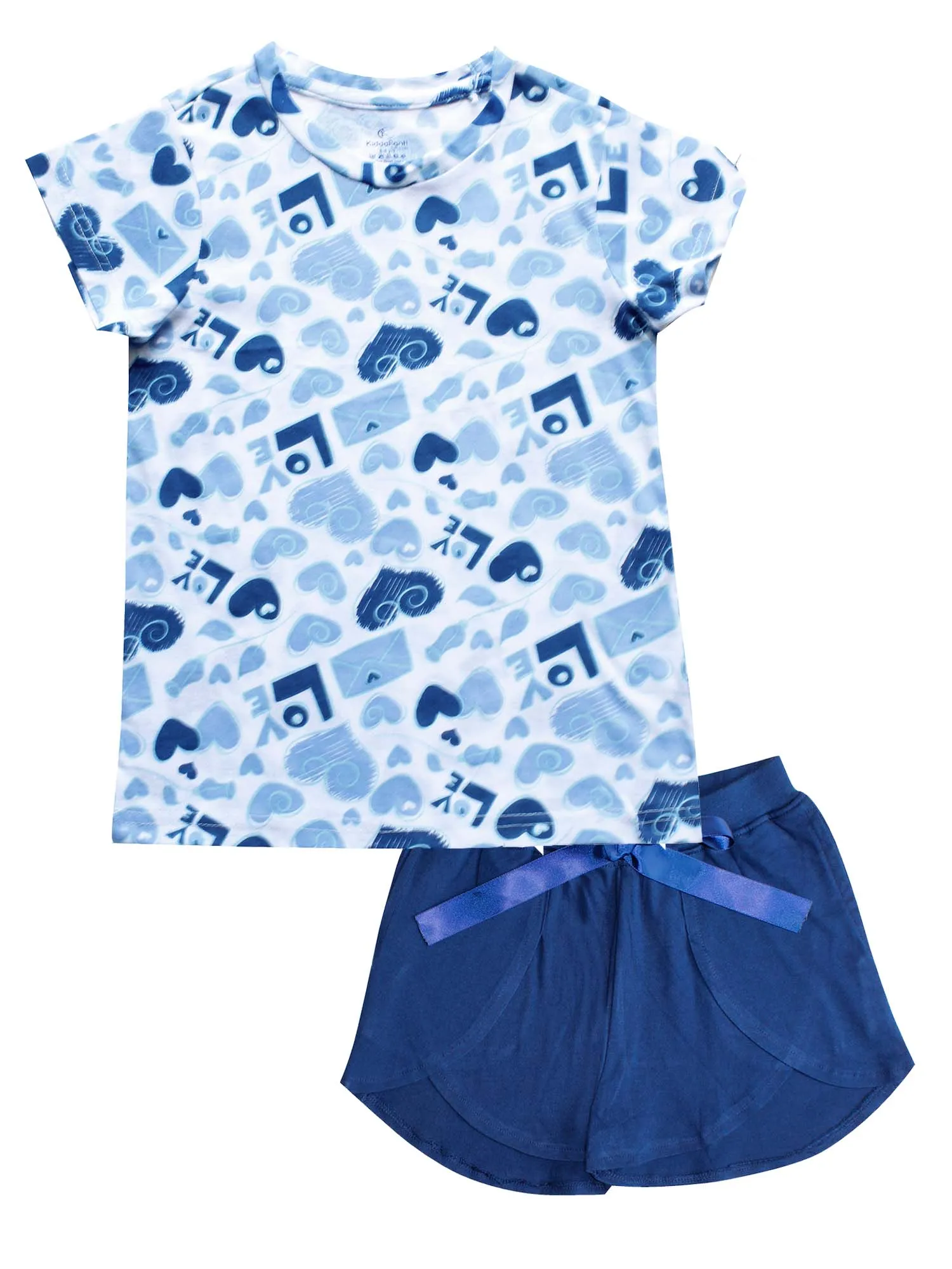 Girls Half Sleeve Tee & Hot Shorts with Back pocket Set