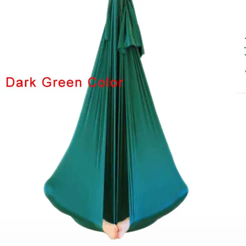 Gold 5m full sets Aerial Yoga Hammock Swing Trapeze AntiGravity Inversion equipment  daisy chain autolock carbiner  ring mount