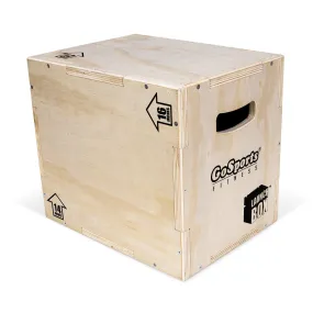 GoSports Fitness Launch Box 3-in-1 Adjustable Height Wood Plyo Jump Box for Exercises of All Skill Levels - Small