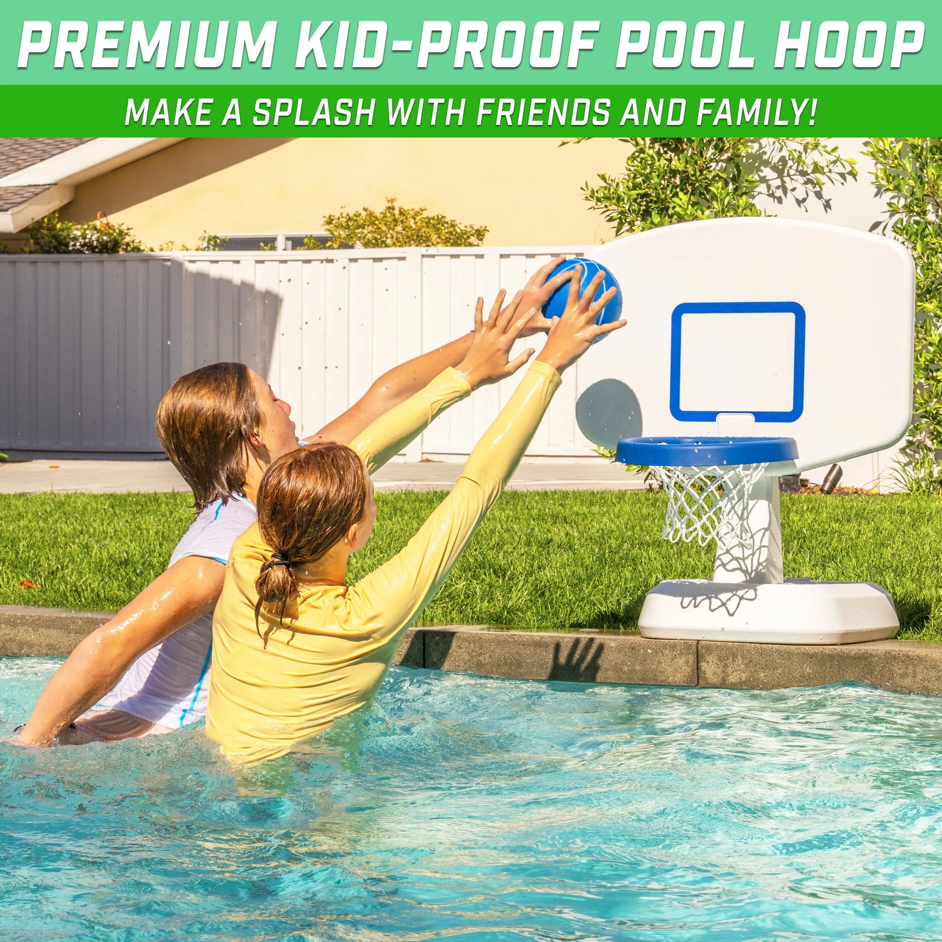 GoSports Splash Hoop Classic Swimming Pool Basketball Game - White