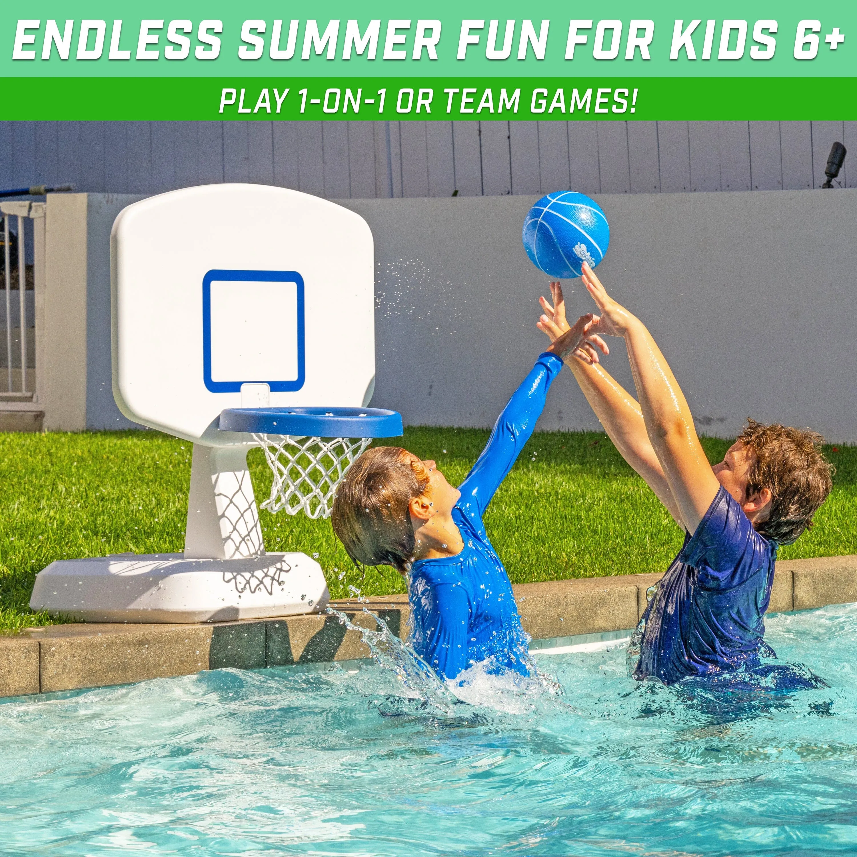 GoSports Splash Hoop Classic Swimming Pool Basketball Game - White