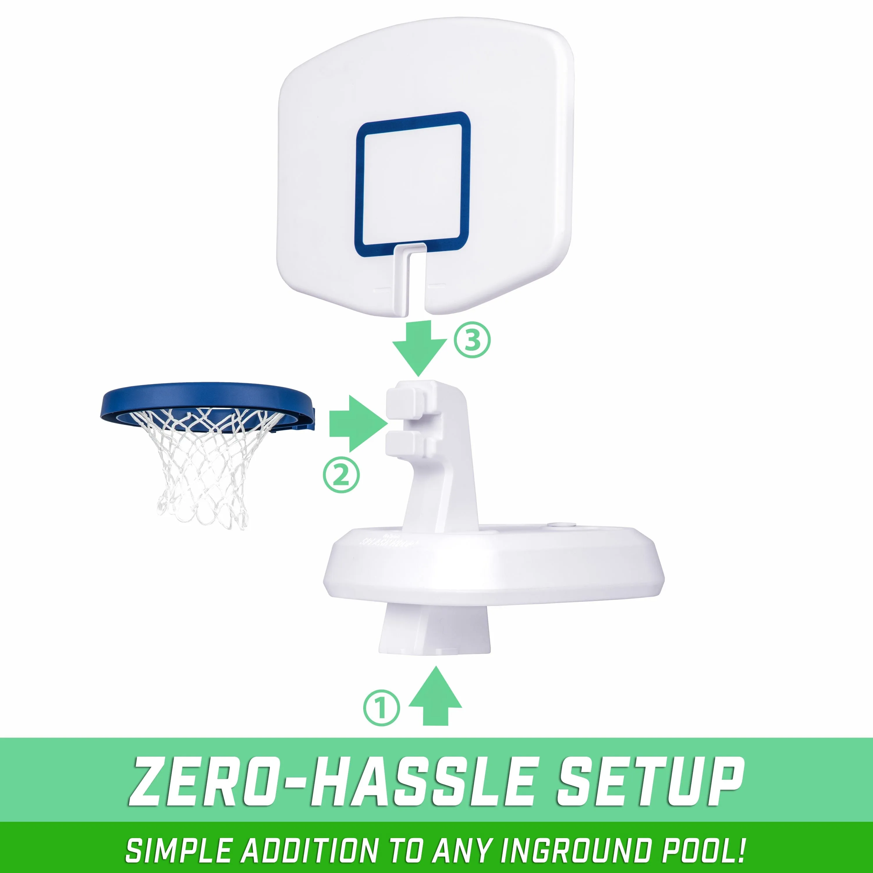 GoSports Splash Hoop Classic Swimming Pool Basketball Game - White