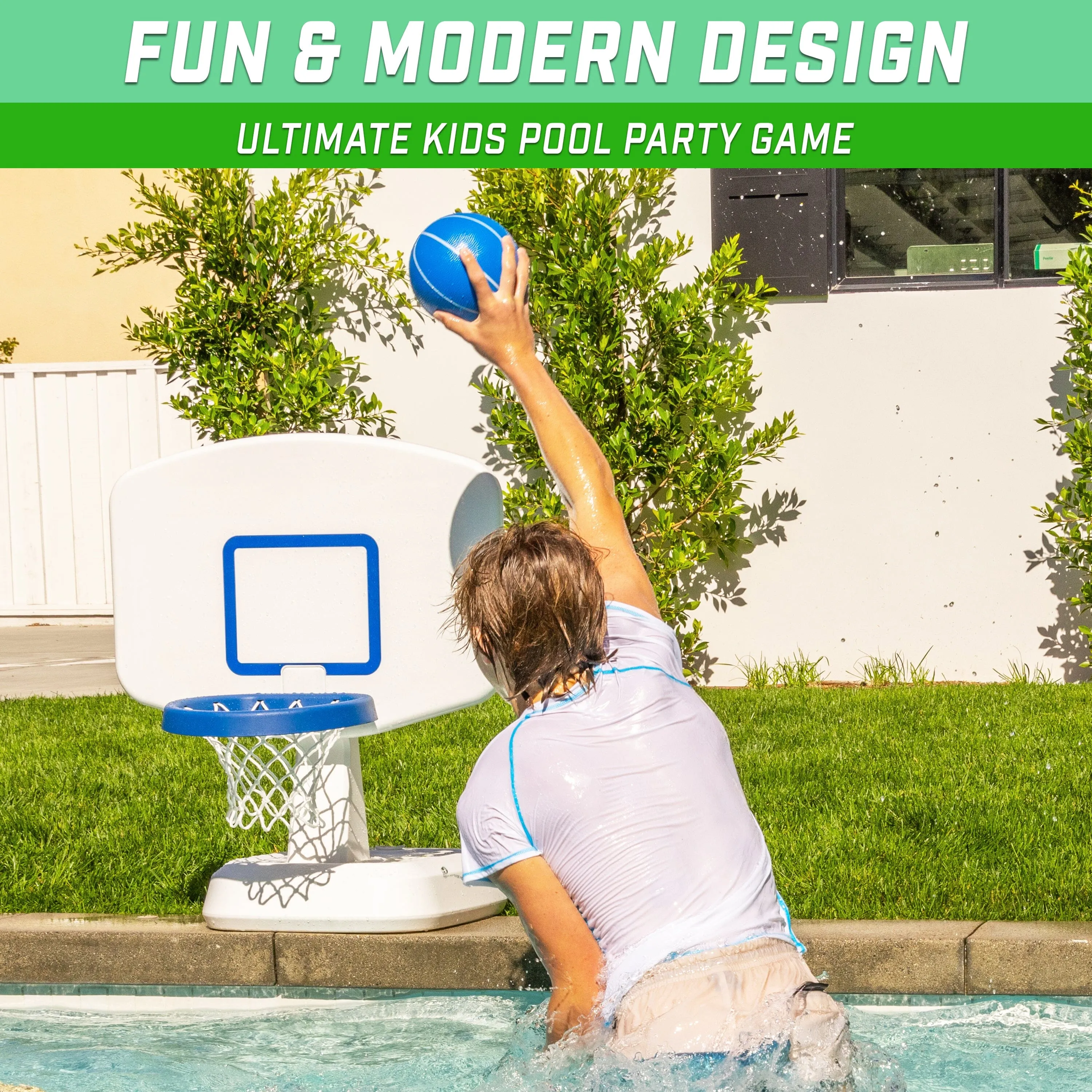 GoSports Splash Hoop Classic Swimming Pool Basketball Game - White