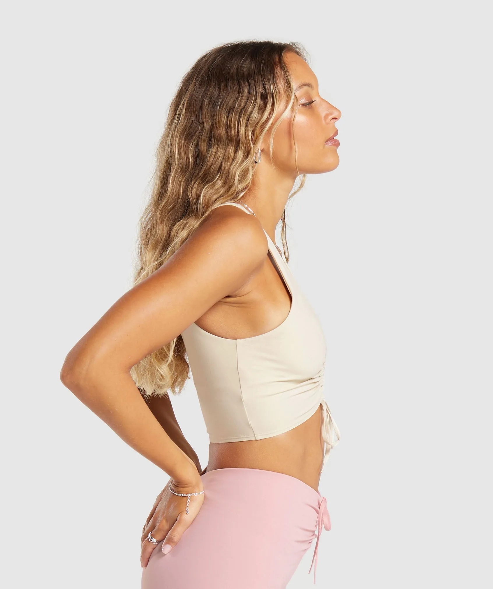 Gymshark Ruche Bralette - Ecru White