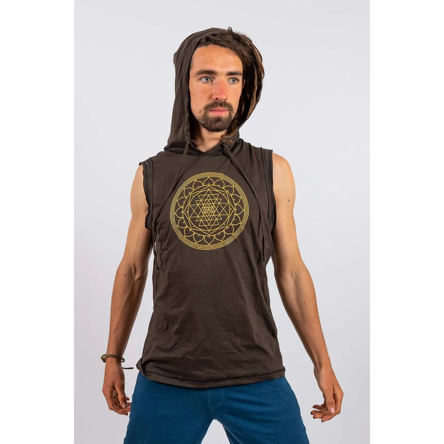 Hooded Singlet - Sri Yantra Print