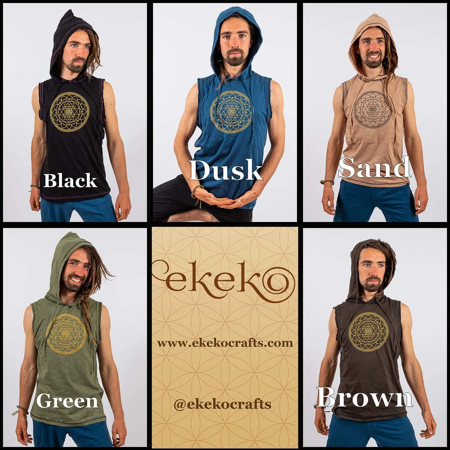 Hooded Singlet - Sri Yantra Print