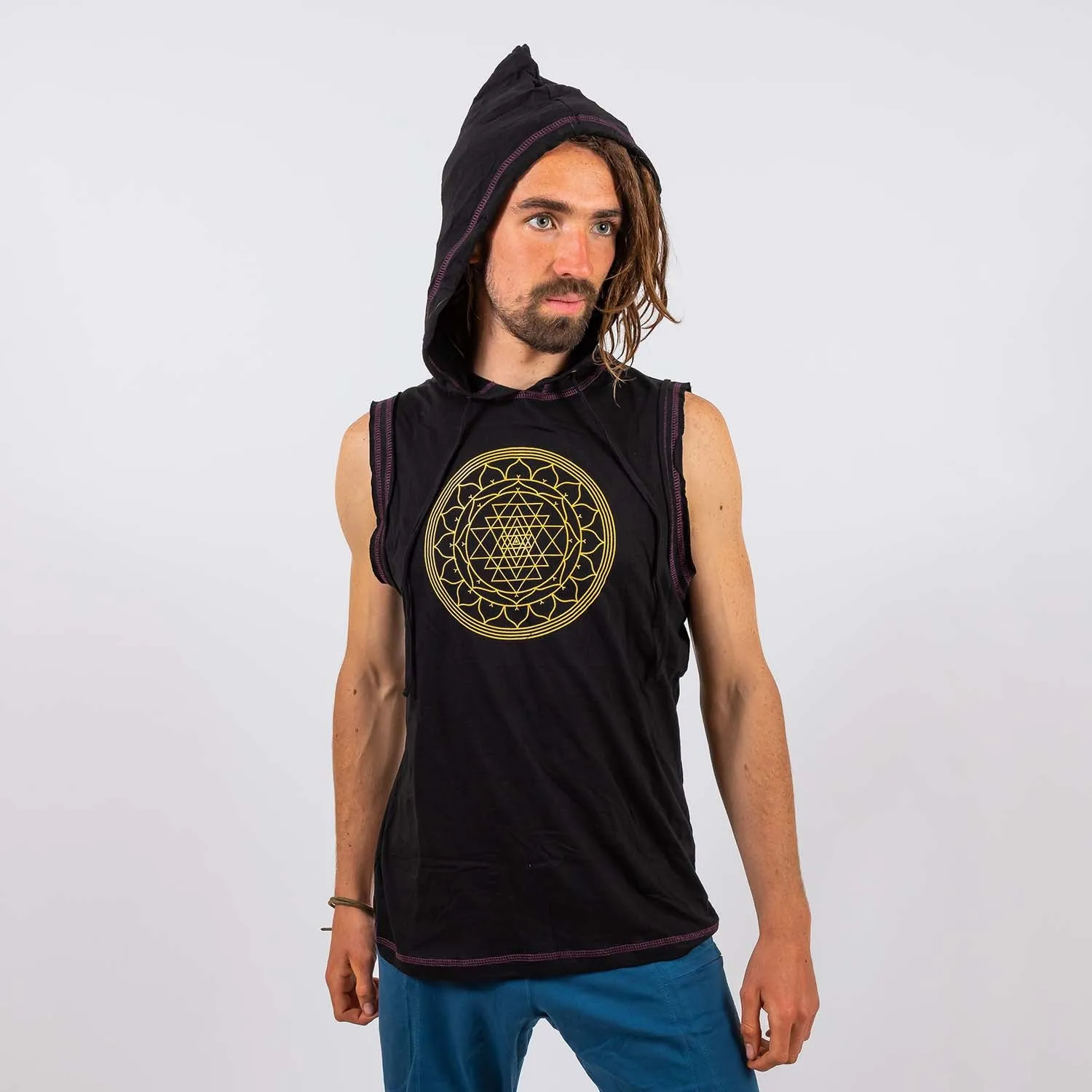 Hooded Singlet - Sri Yantra Print
