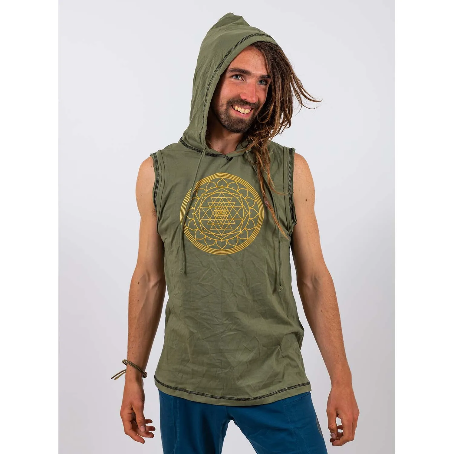 Hooded Singlet - Sri Yantra Print
