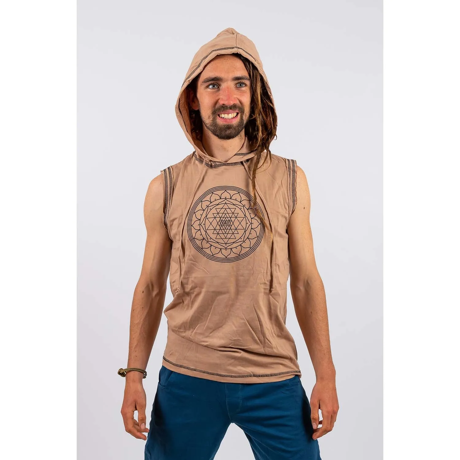 Hooded Singlet - Sri Yantra Print