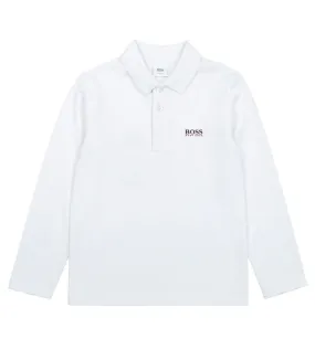 Hugo Boss Kids LS POLO WITH LOGO CEREMONY MINI ME WHITE J25L83-10B