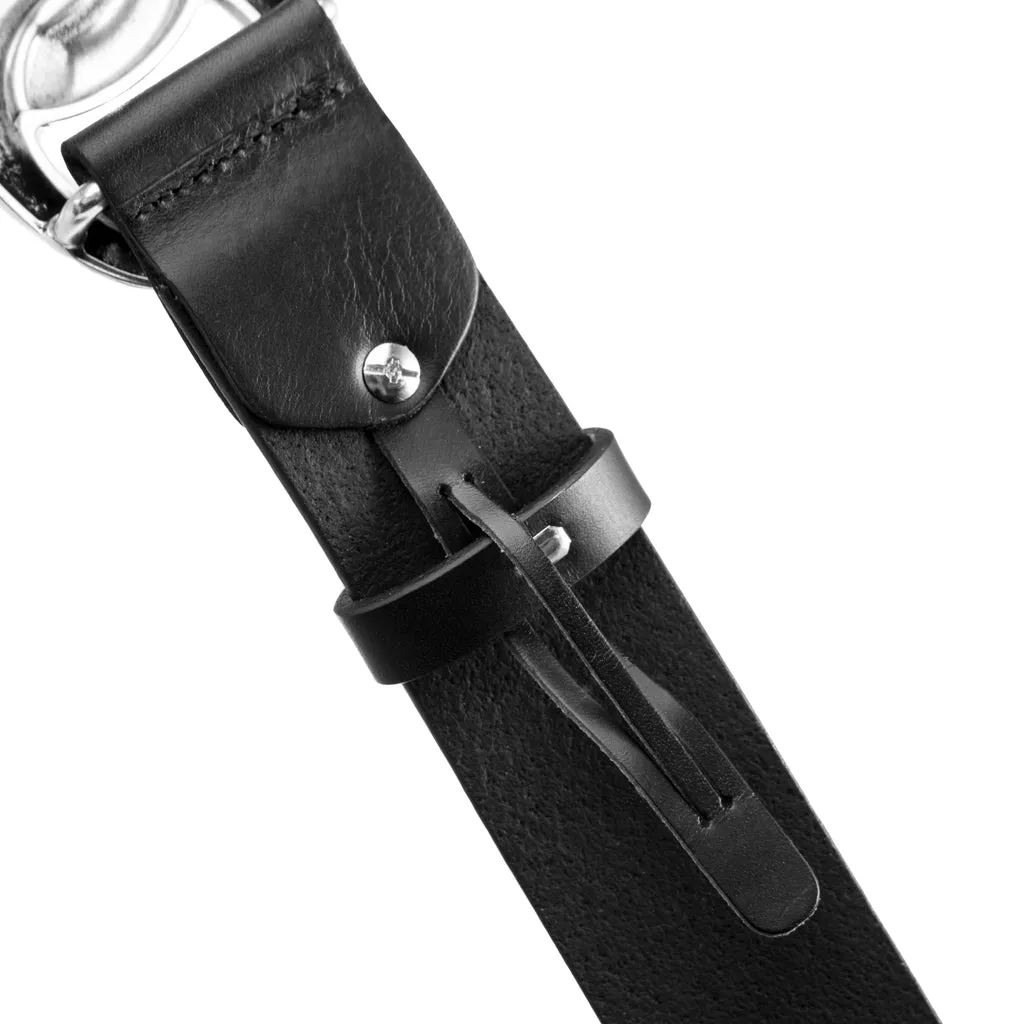 Jeans leatherbelt with nice buckle / 14908 - Silver