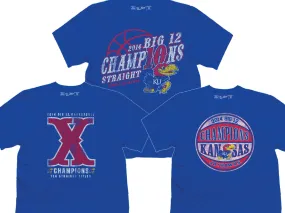 Kansas Jayhawks KU 2014 Basketball 10 Time Big 12 Champions Shirts Pack