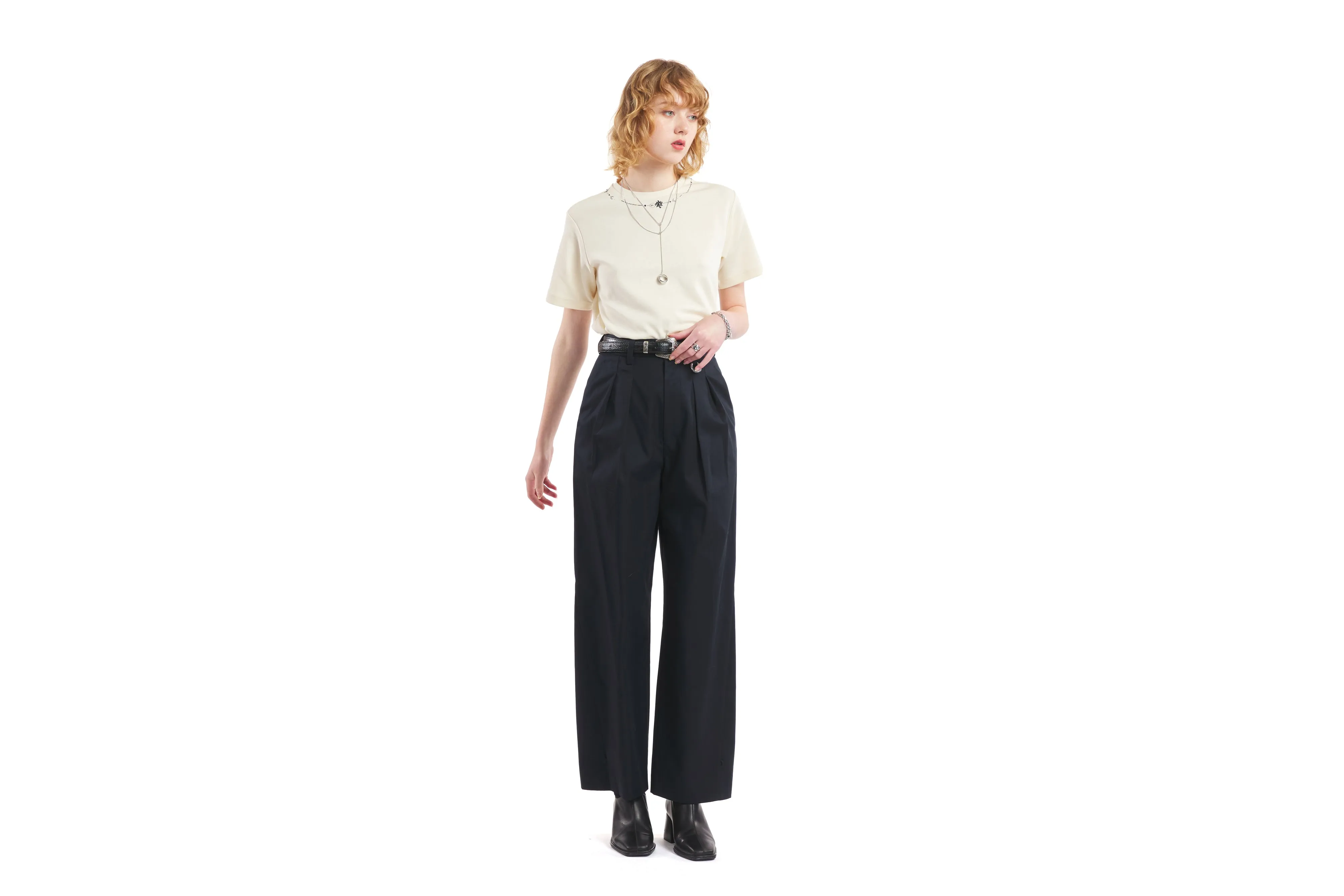 Ladies Buckle Wide Leg Pants