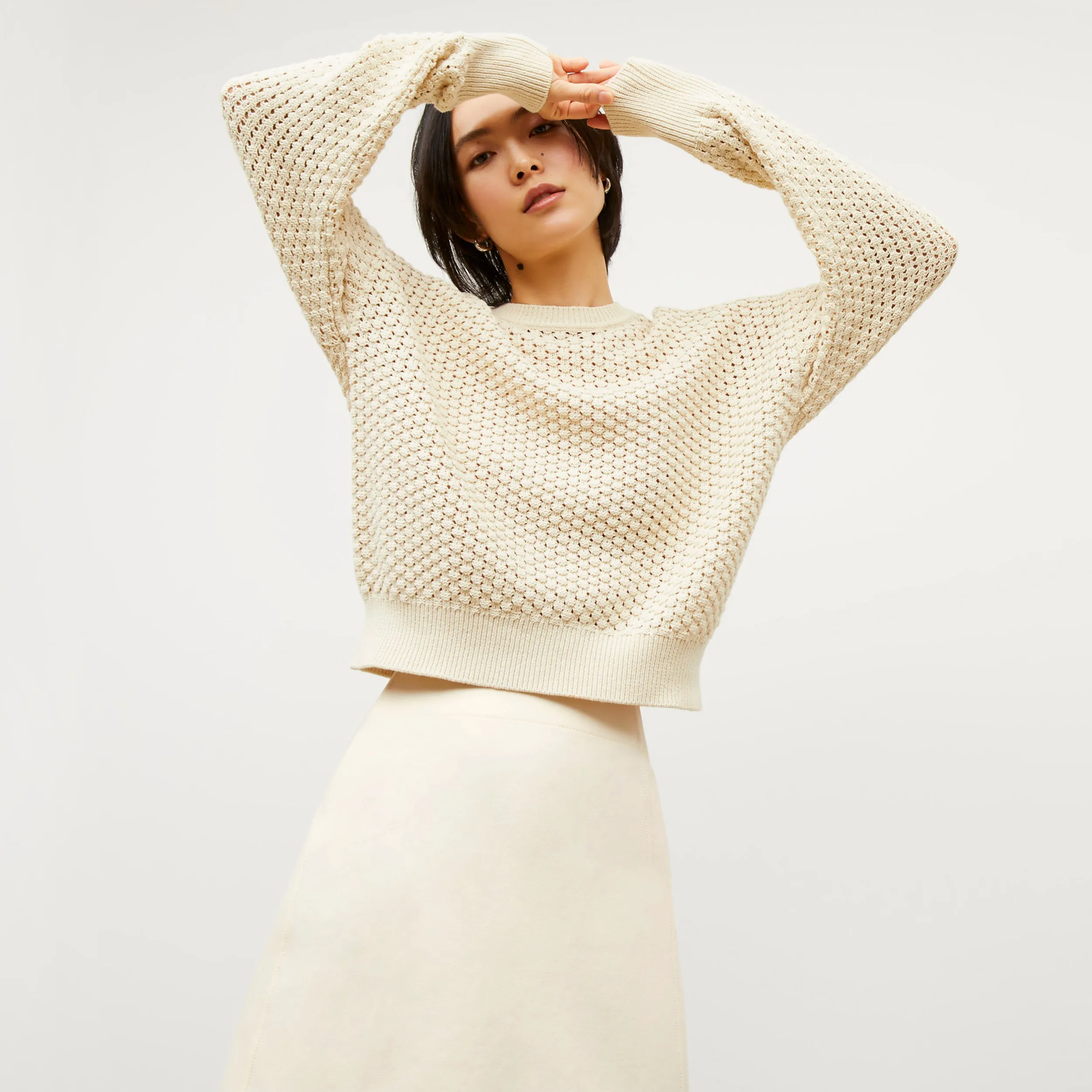 Liam Sweater - Popcorn Knit :: Coconut