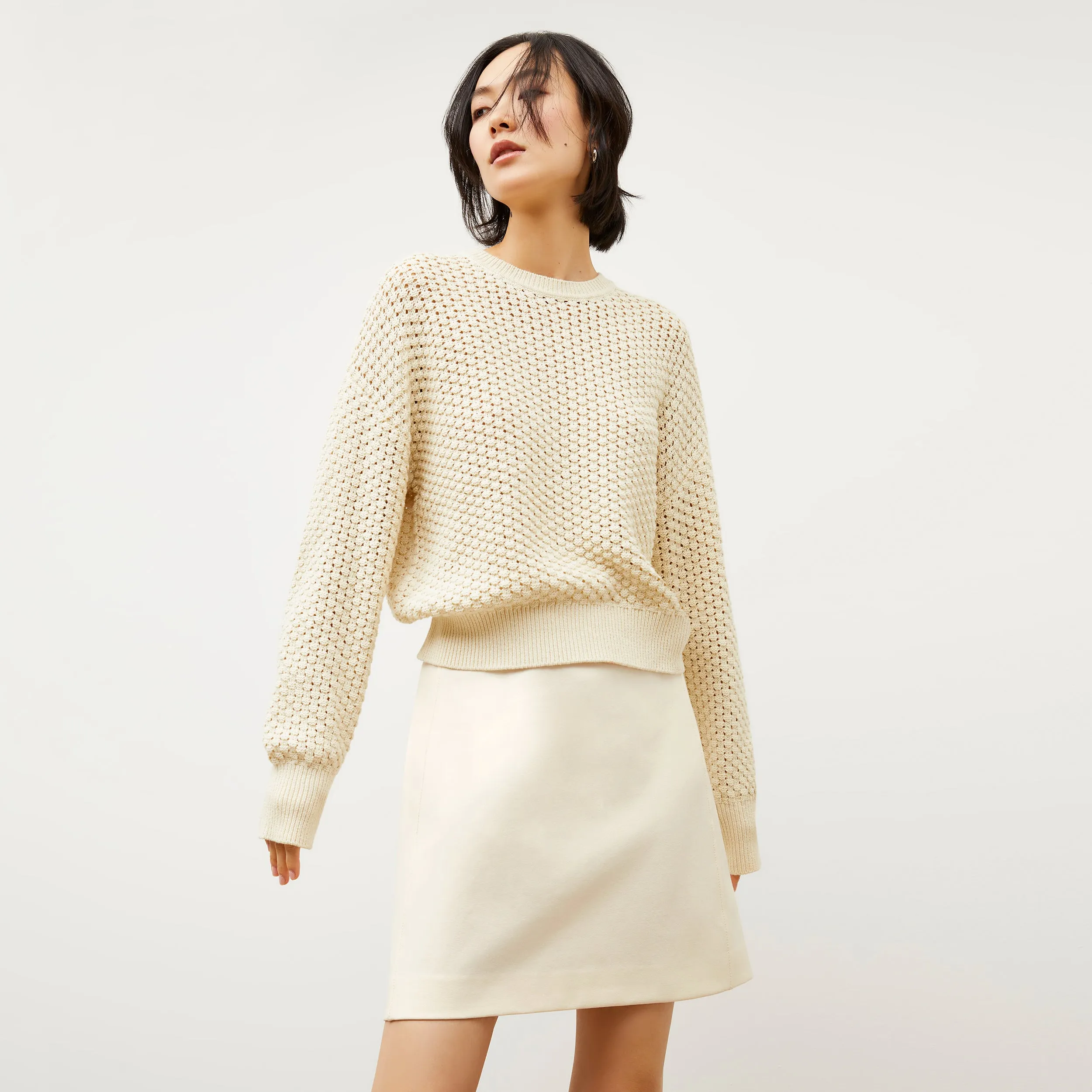 Liam Sweater - Popcorn Knit :: Coconut