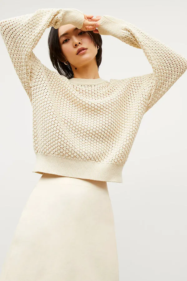 Liam Sweater - Popcorn Knit :: Coconut