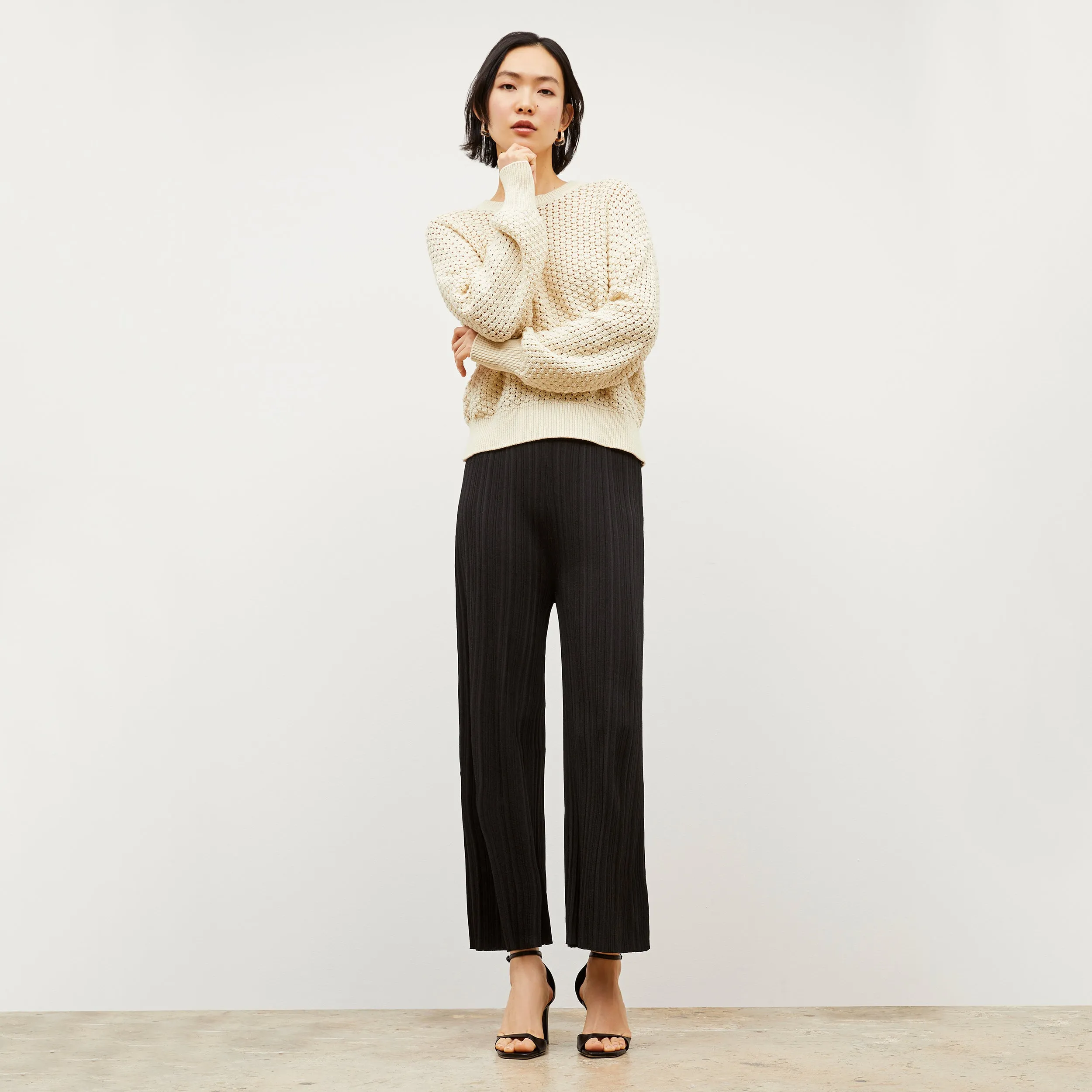 Liam Sweater - Popcorn Knit :: Coconut