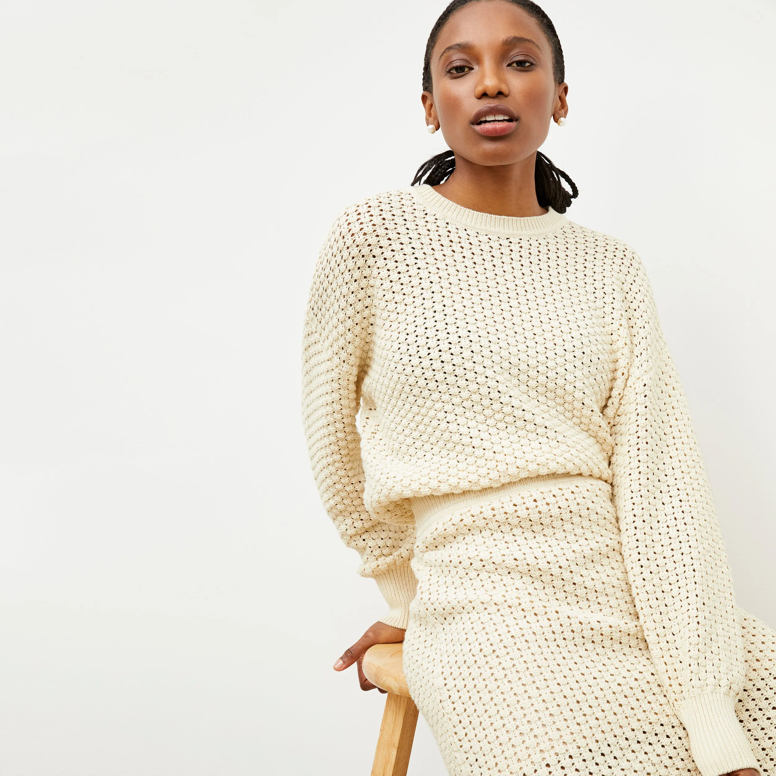Liam Sweater - Popcorn Knit :: Coconut