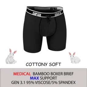 MAX Support 6 Inch Boxer Briefs Bamboo Gen 3.1 Black