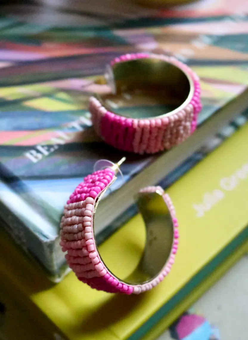 Party Stripe Hoop Earring | Pink