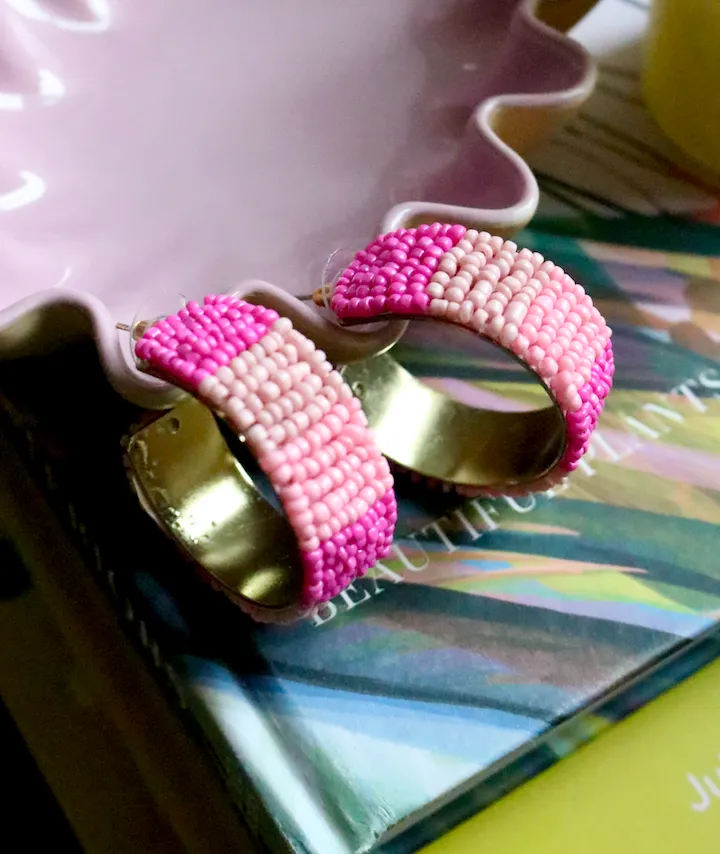 Party Stripe Hoop Earring | Pink