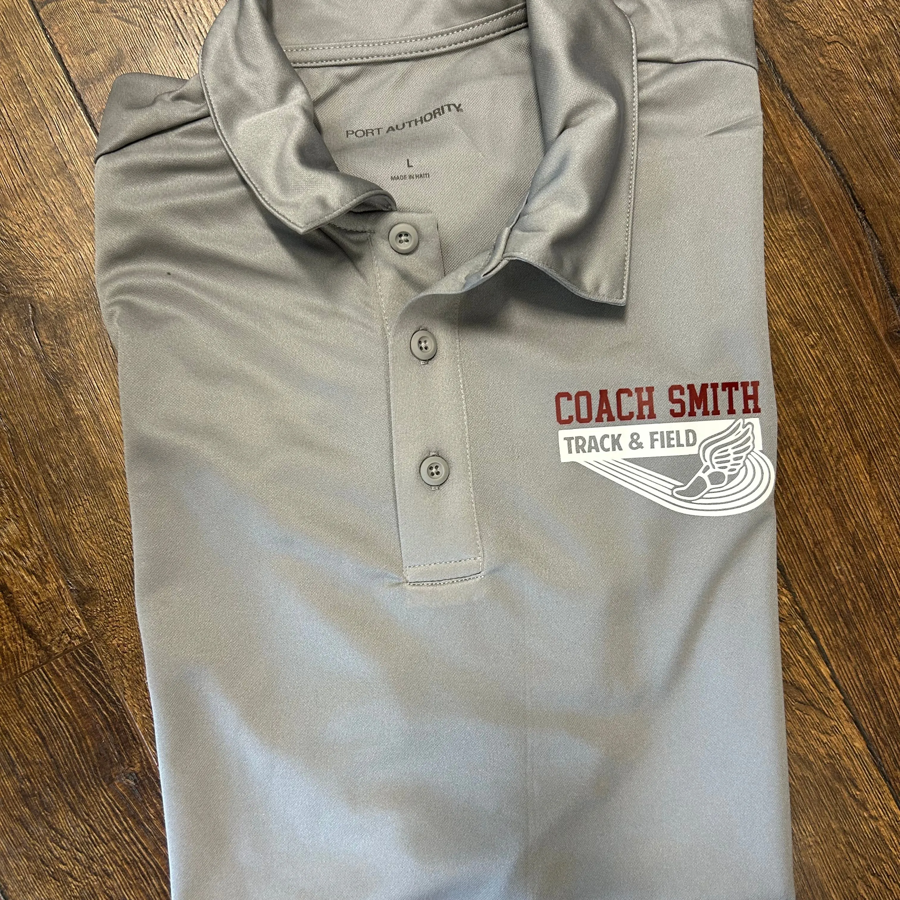 Personalized Track & Field Coach Performance Polo Shirt