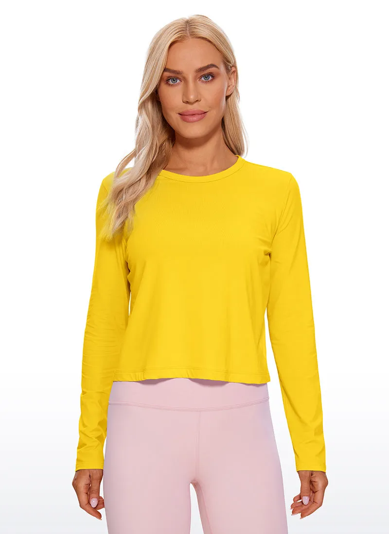 Pima Cotton Cropped Long Sleeve Classic Fit